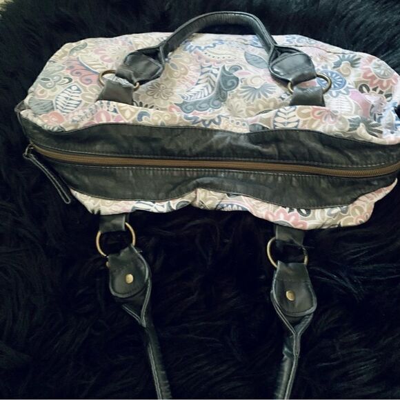 BONGO Pink & Gray Floral Boho Canvas Shoulder Handbag Size OS - Picture 8 of 15